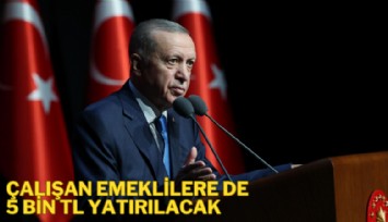 Erdoğan'dan müjde: Çalışan emekli ve çiftçilere de 5 bin TL ödenecek