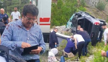 Ekonomi eski bakanı Nihat Zeybekci trafik kazası geçirdi