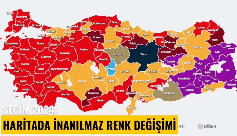 Seçim 2024: Haritada inanılmaz renk değişimi