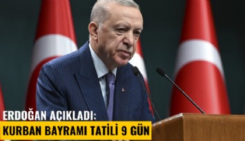 Erdoğan açıkladı: Kurban bayramı tatili 9 gün