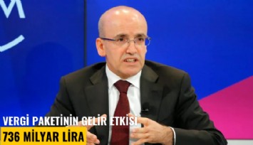 Vergi paketinin gelir etkisi 736 milyar lira