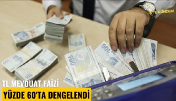 TL mevduat faizi yüzde 60'ta dengelendi