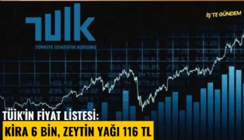 TÜİK'in fiyat listesi: Kira 6 bin, zeytin yağı 116 TL