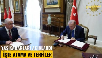 YAŞ kararları açıklandı: İşte atama ve terfiler