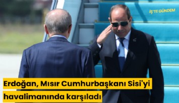 Erdoğan, Mısır Cumhurbaşkanı Sisi'yi havalimanında karşıladı